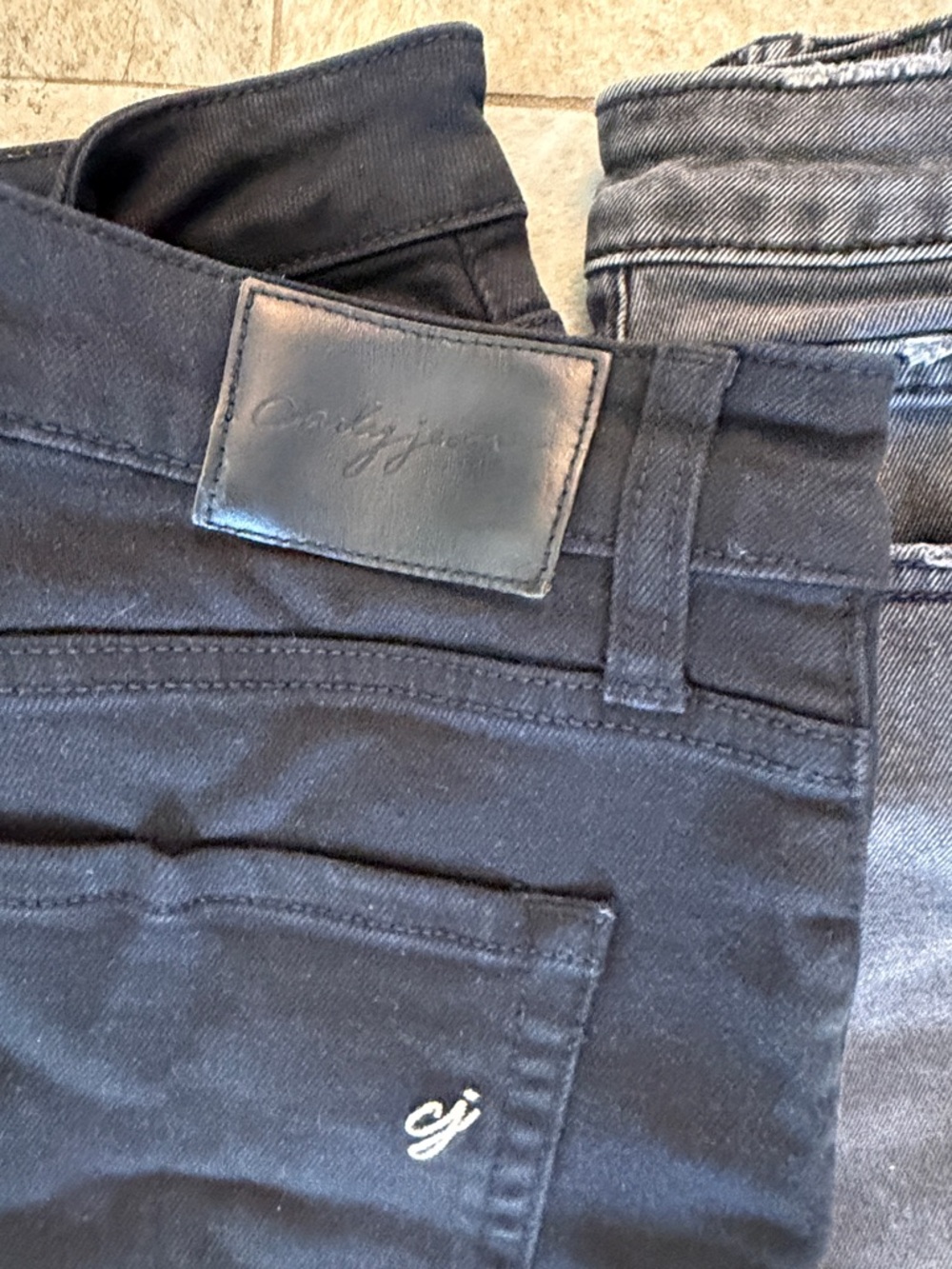 Carly Jean Los Angeles Women’s Distressed Denim Shorts - Black, Charcoal & Blue - Picture 4 of 7